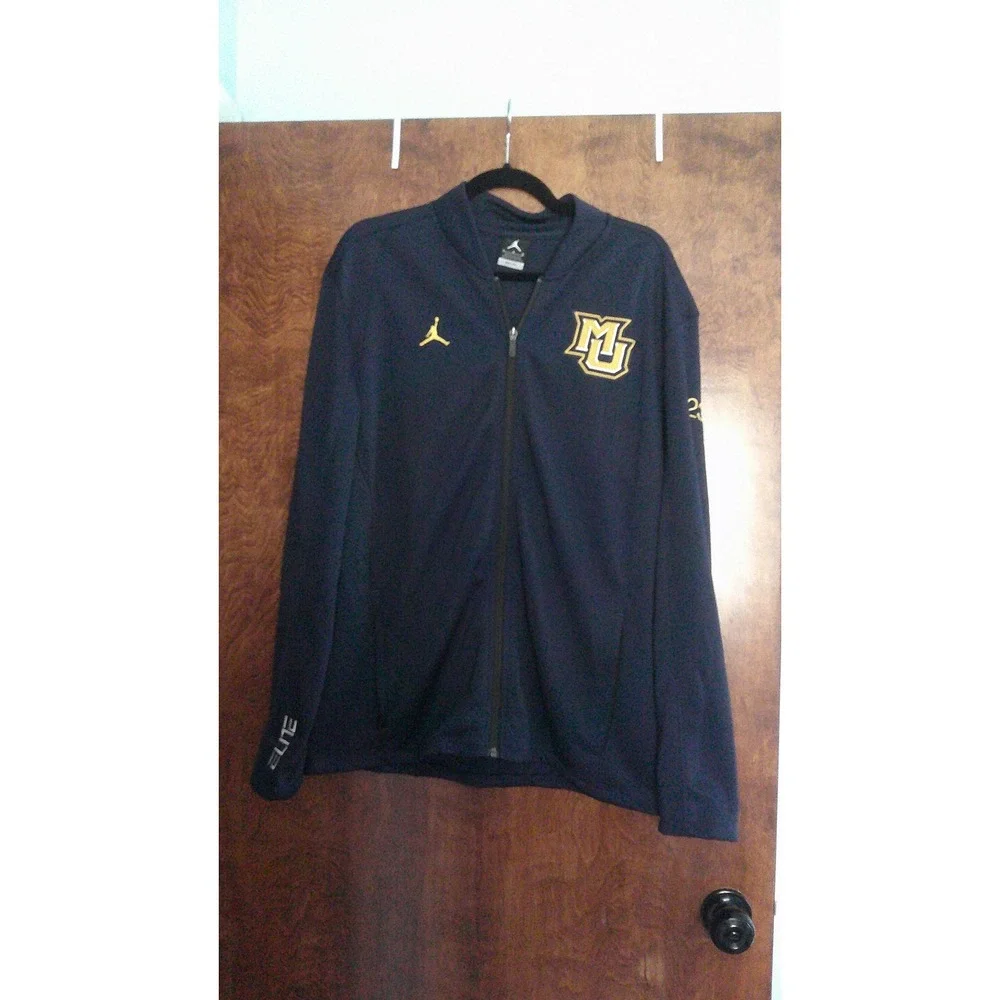Jordan Marquette Golden Eagles Jacket Mens Large Navy Excellent Full‎ Zip Elite